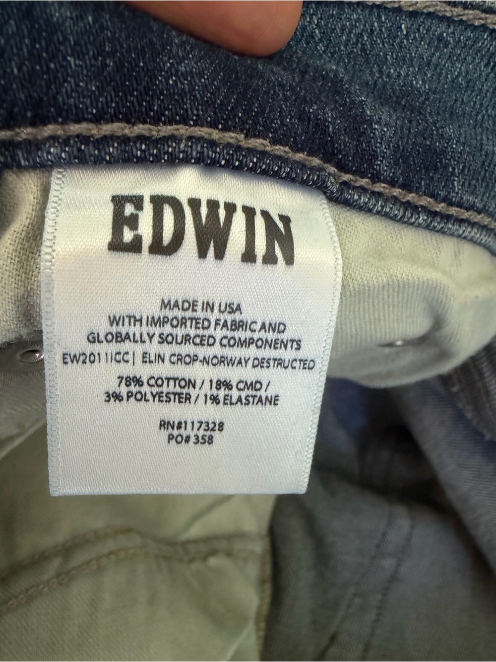 NWT Edwin Elin Crop Straight Distressed Jeans Size 29 $178 - Picture 11 of 12